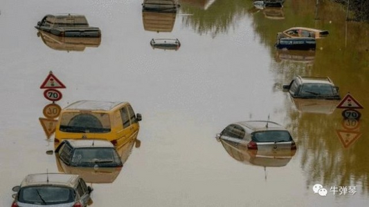Flood water in China, West of Europe and UK